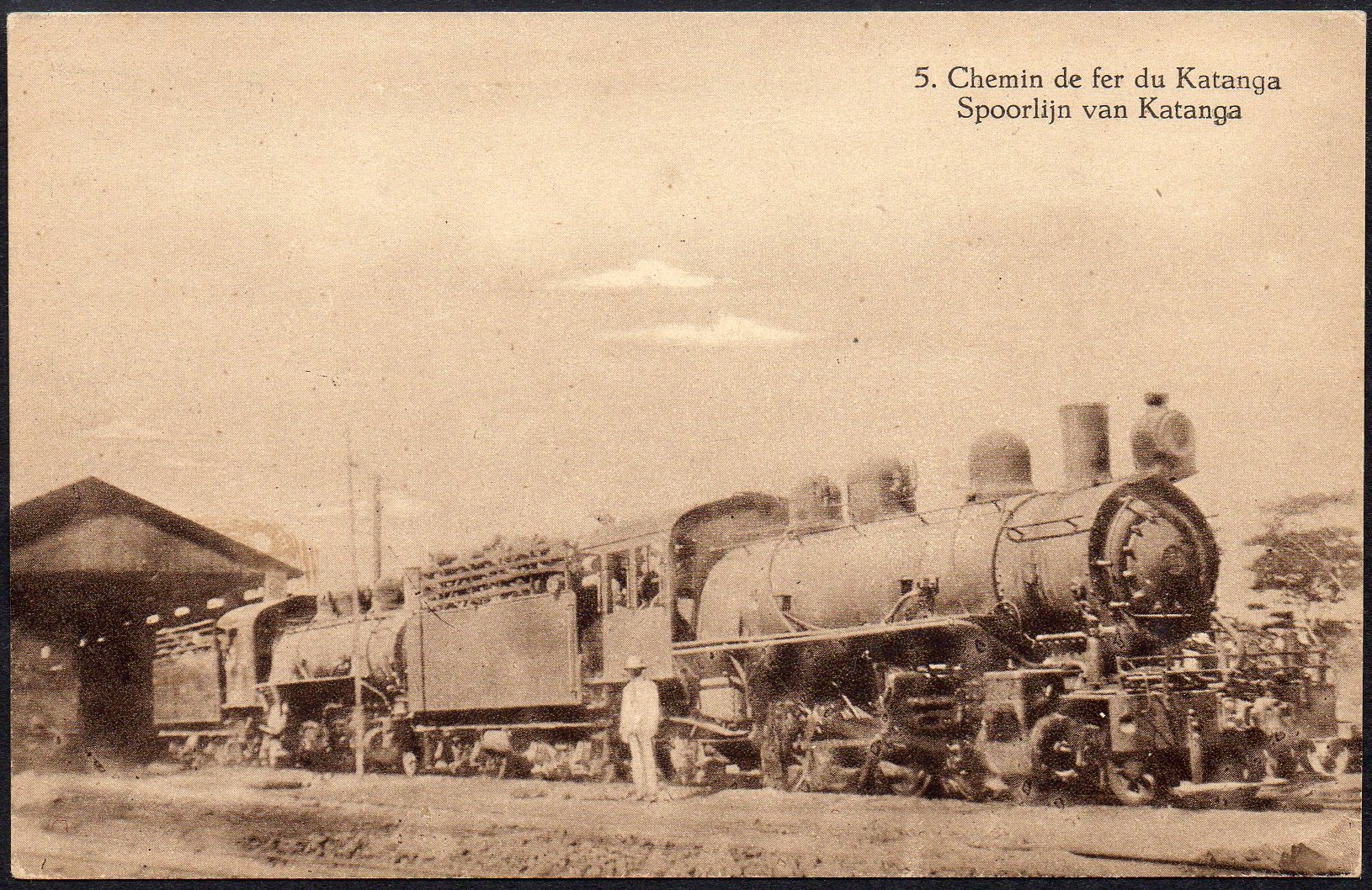 Belgian Congo Belge Entiers postaux series 1 Postal stationery view card railway train